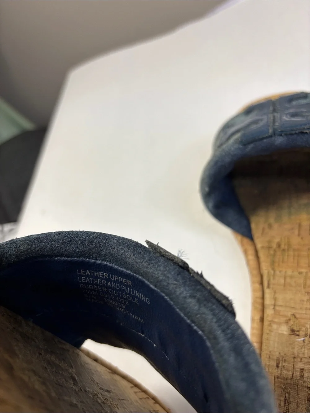 Tory Burch Double T Sport Slide in a blue suede Size 7.5